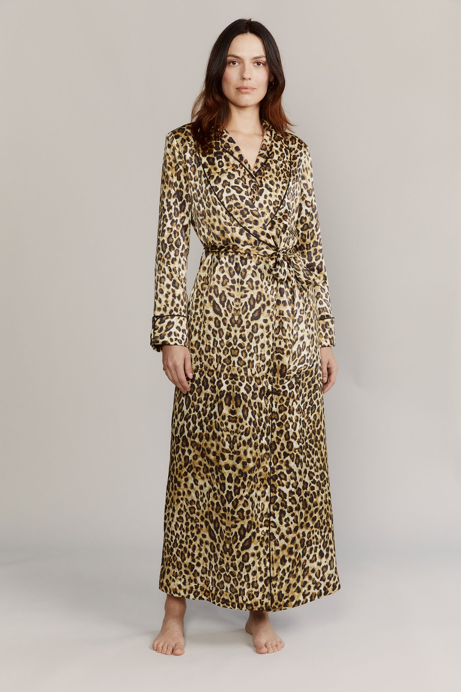 sachin and babi light blue dress Matador Leopard Silk Satin Robe