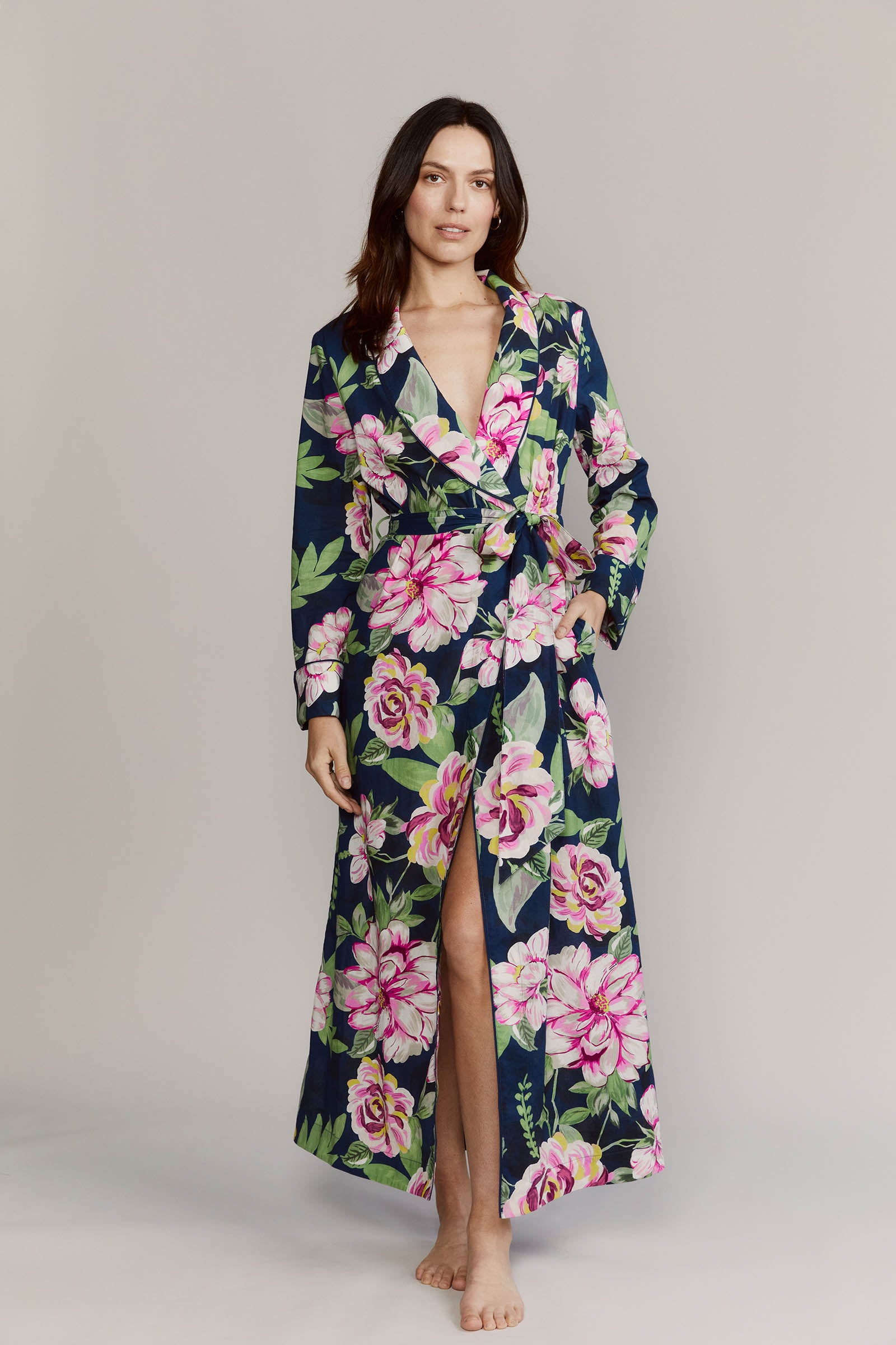 Matador Robe Front Pink Peonies