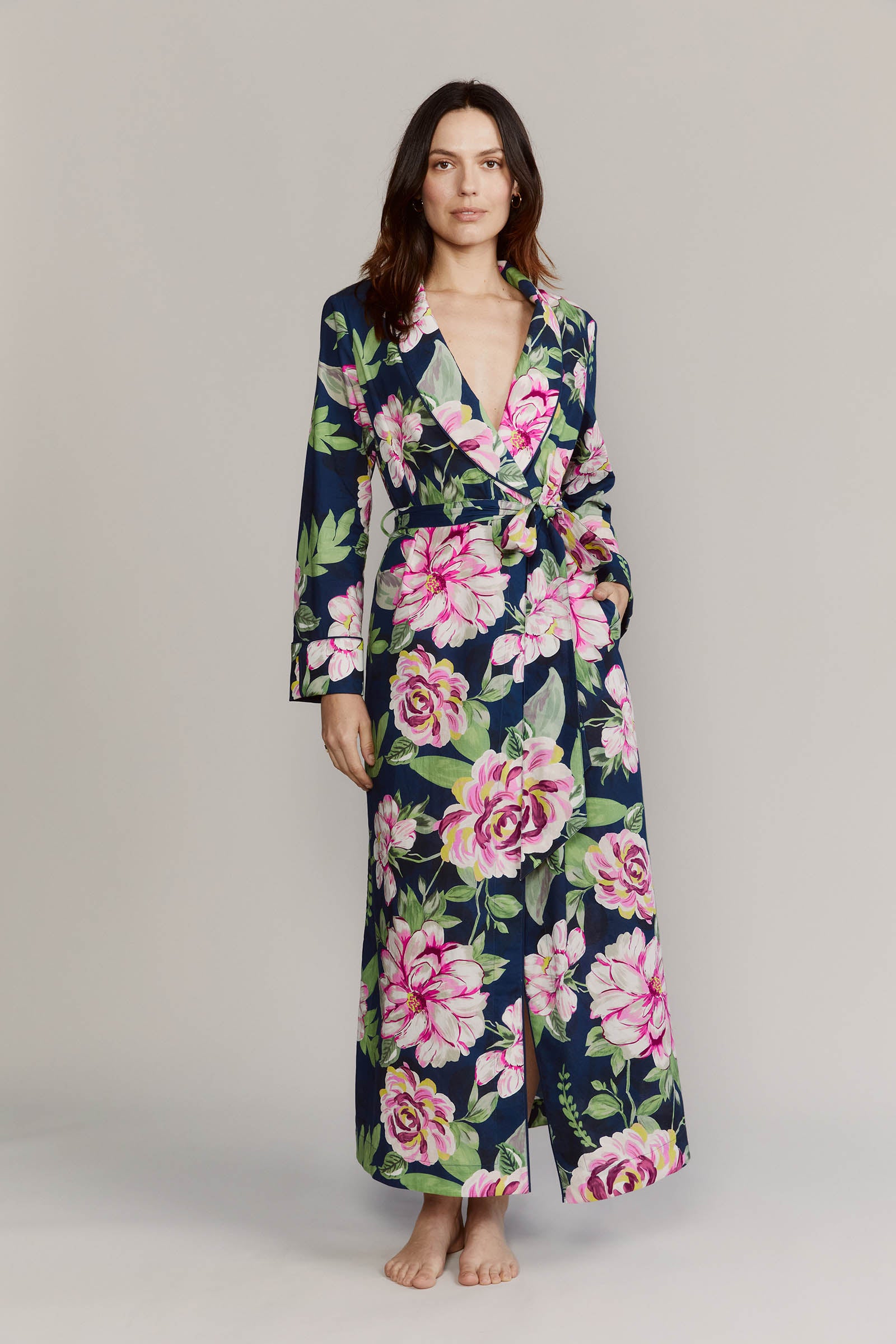 Matador Robe Front Pink Peonies