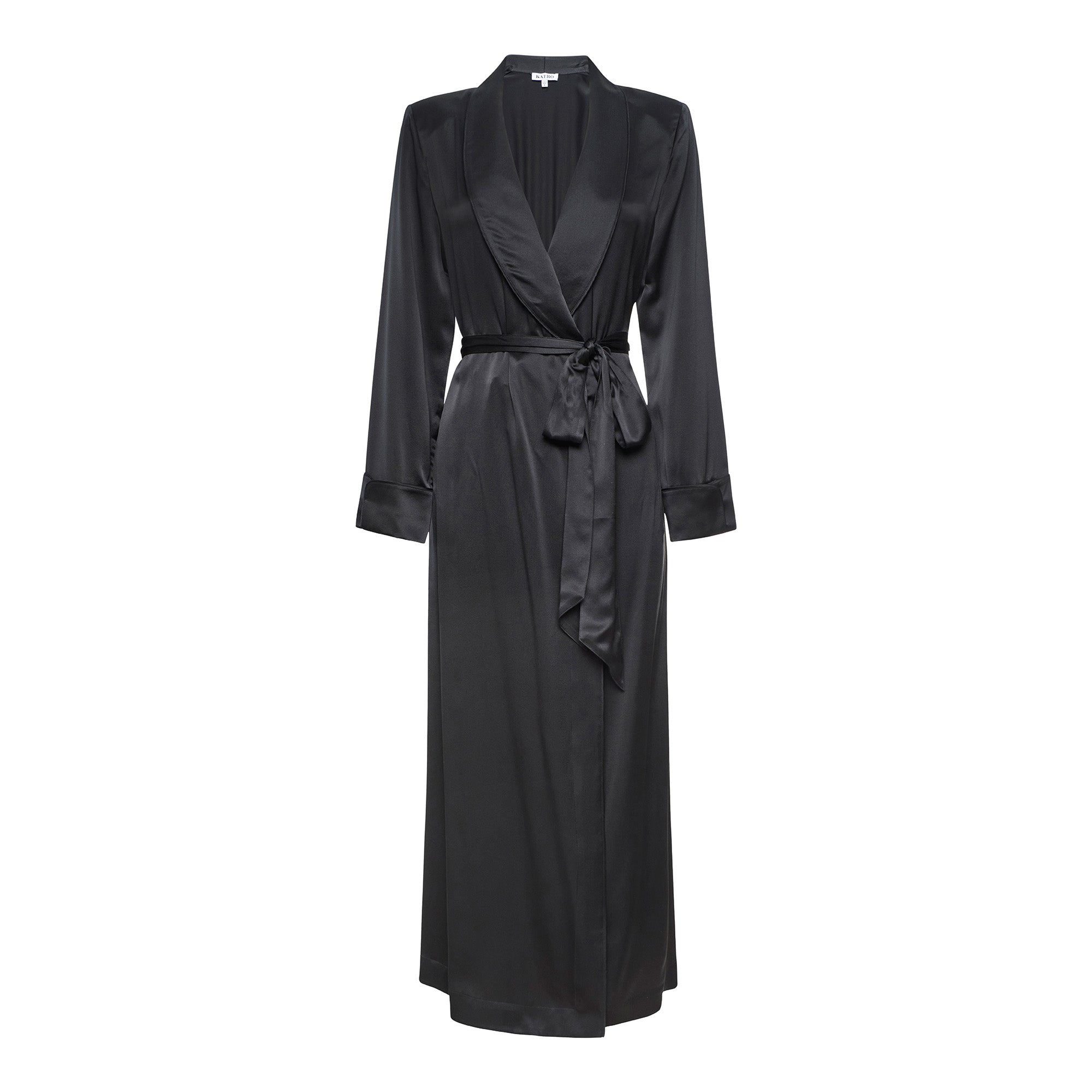 Matador Black Silk Satin Robe