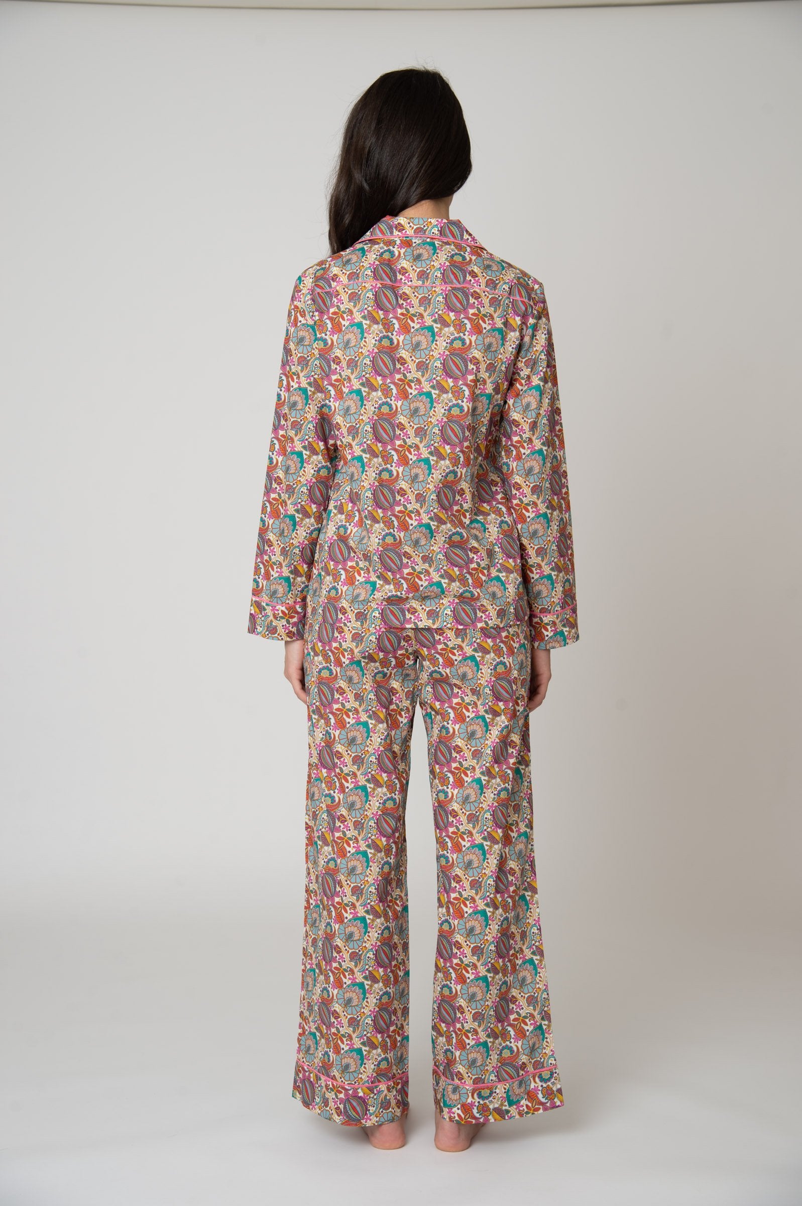 Katro Colony Cotton Pajama Set White Citronella Vine