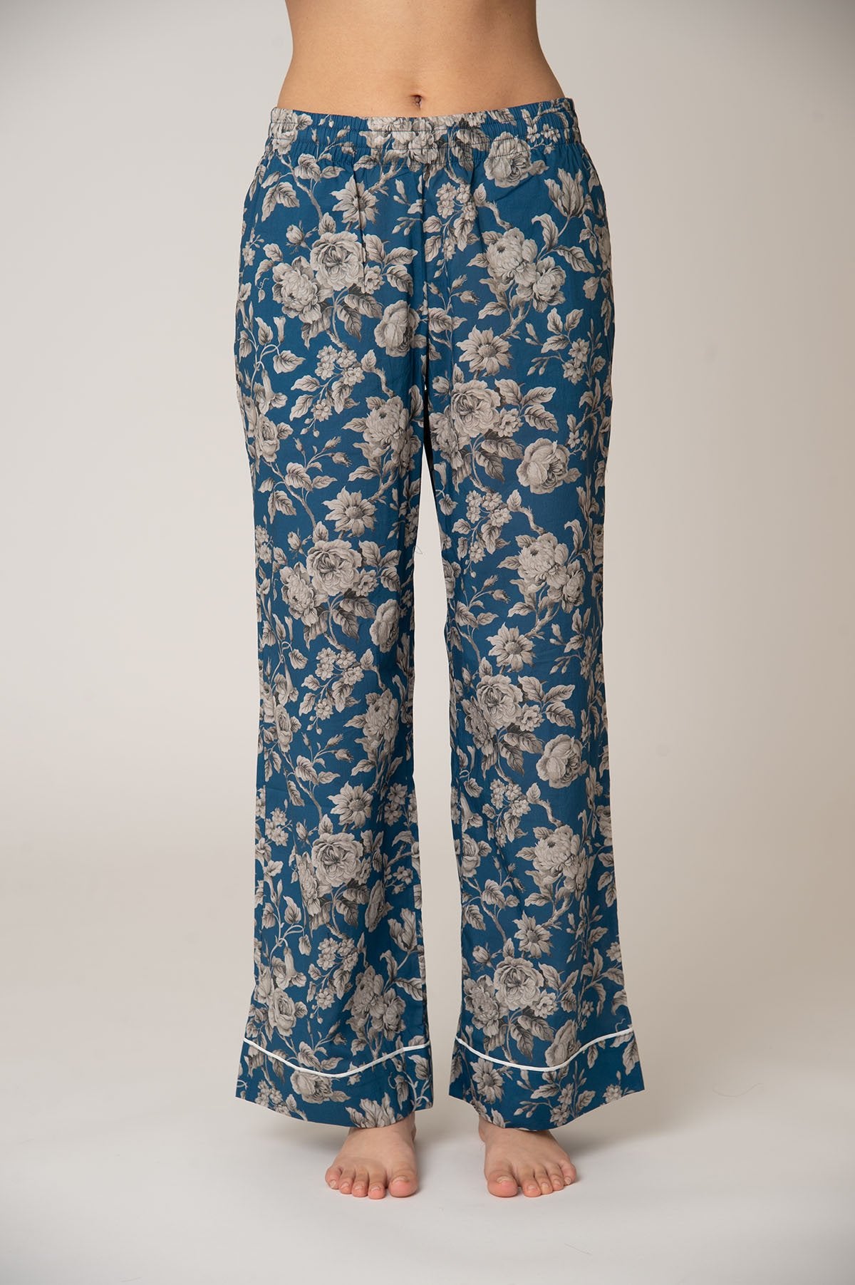 Katro Colony Cotton Pajama Set Blue Graceful