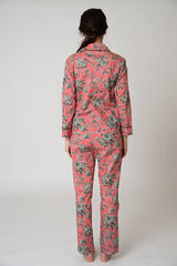 Katro Broad Beach Cotton Pajama Set Pink Graceful