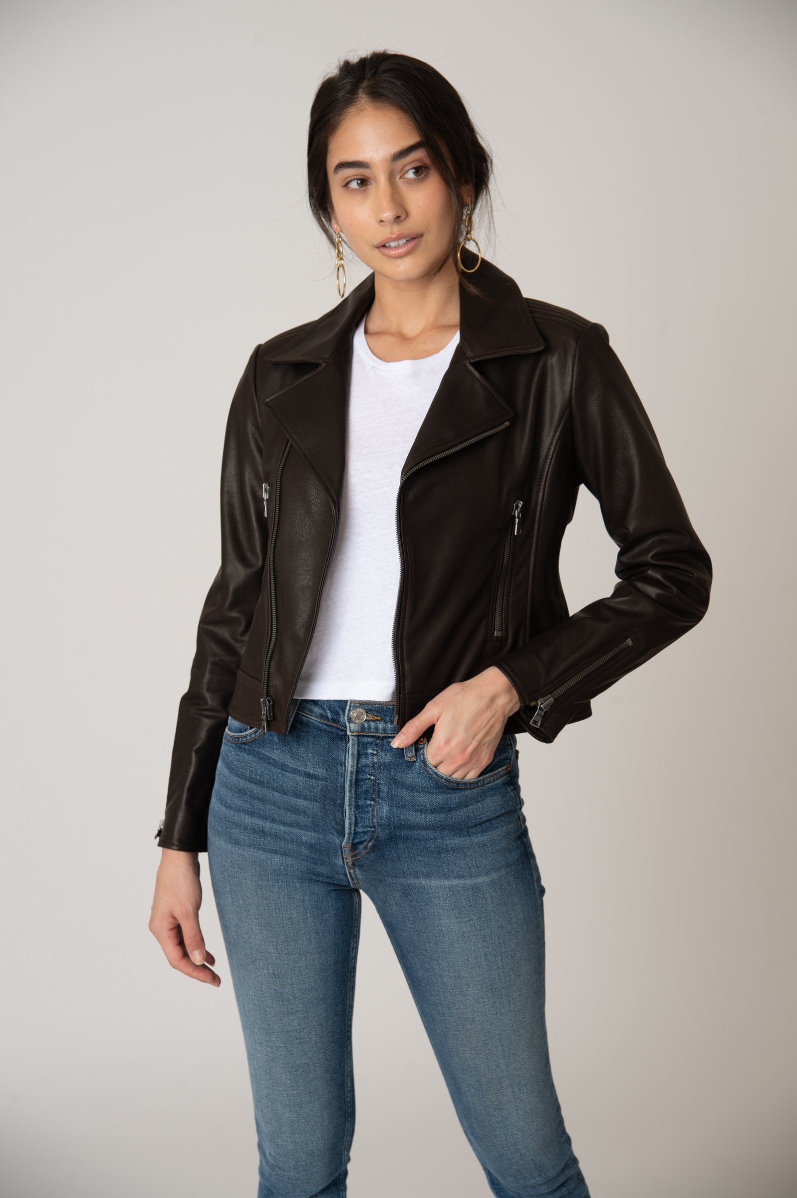 Katro Laurel Canyon Leather Jacket Brown