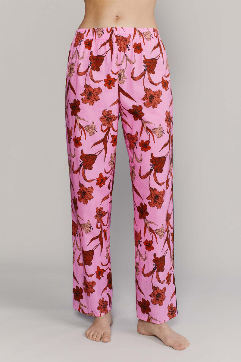 Broad Beach Front Pants Pink Lilies