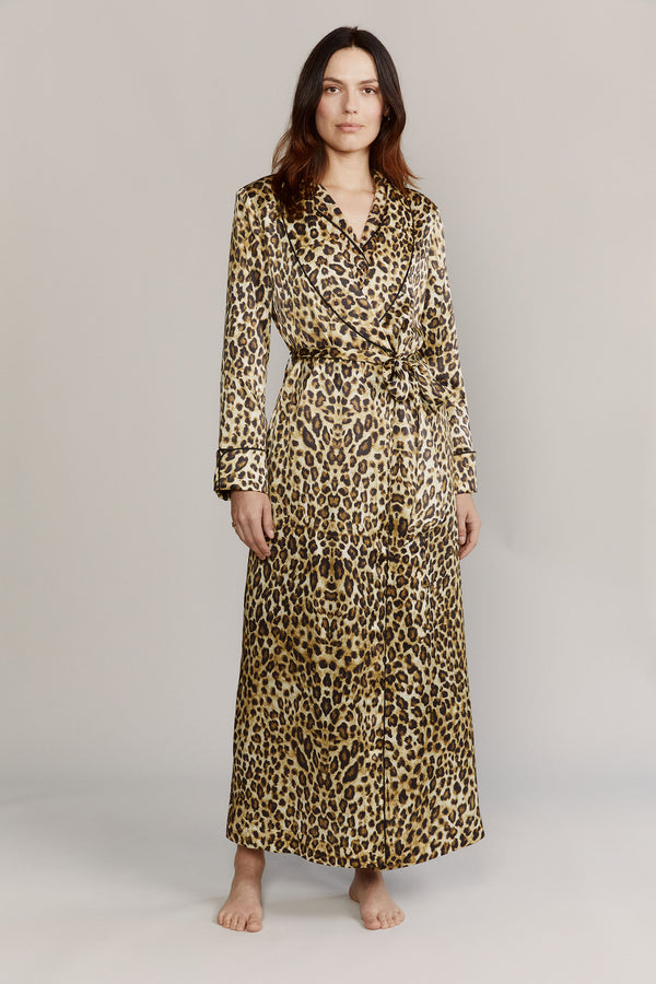 Matador Leopard Silk Satin Robe