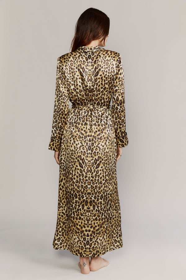 Matador Leopard Silk Satin Robe