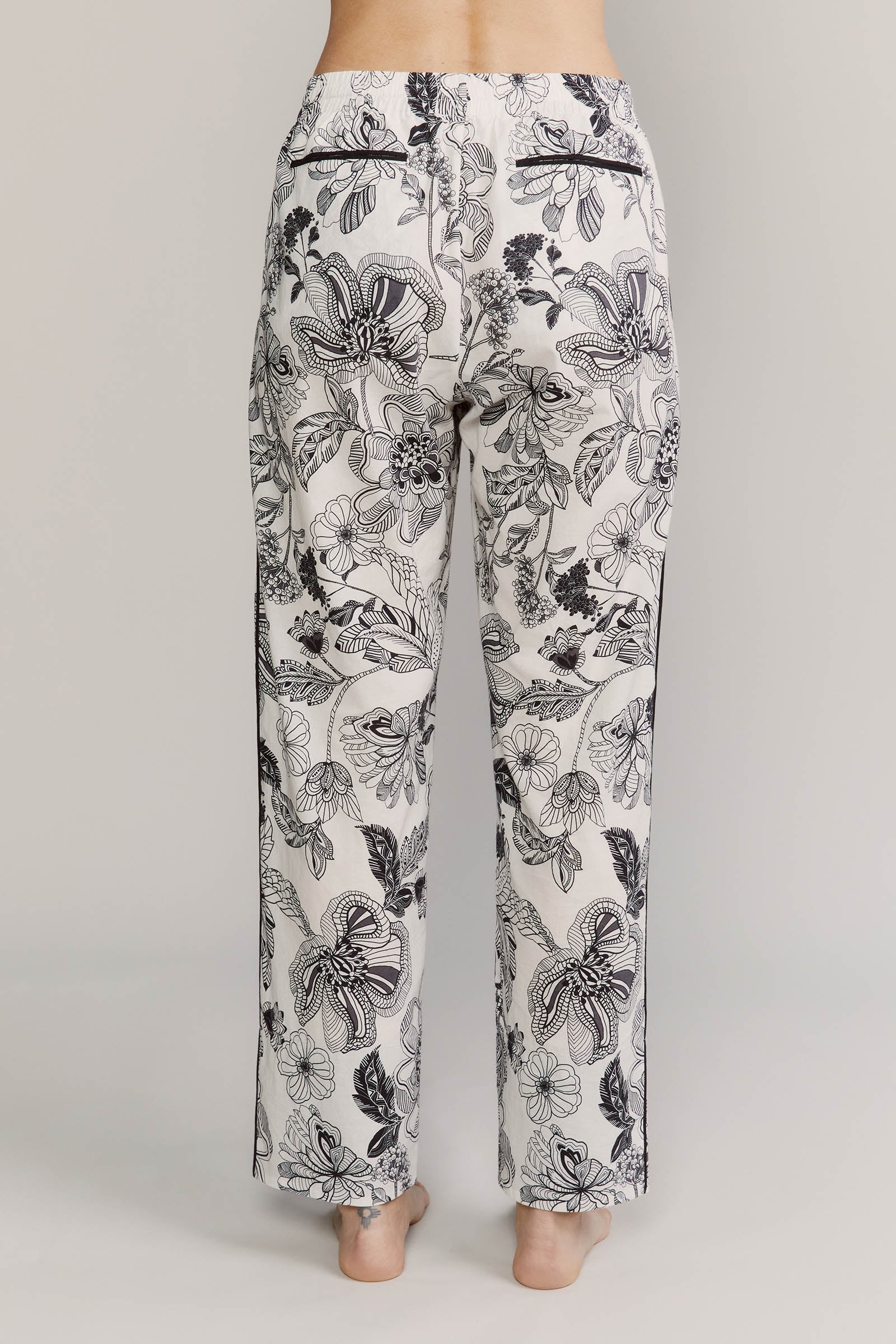 Broad Beach Back Pants Noire Floral 