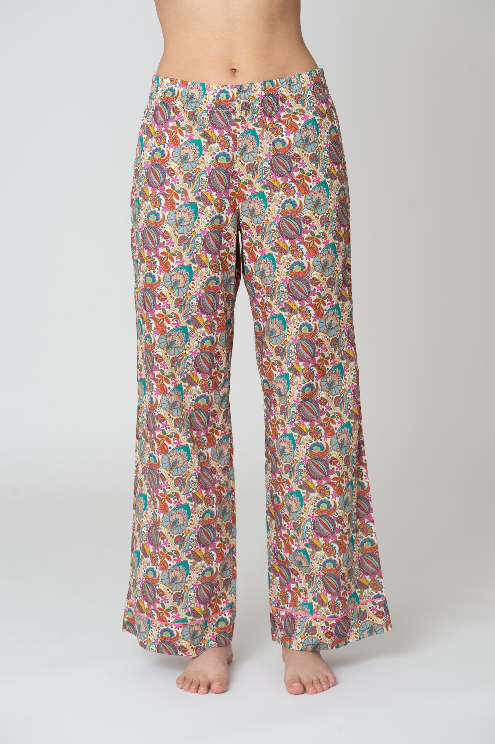 Katro Colony Cotton Pajama Set White Citronella Vine