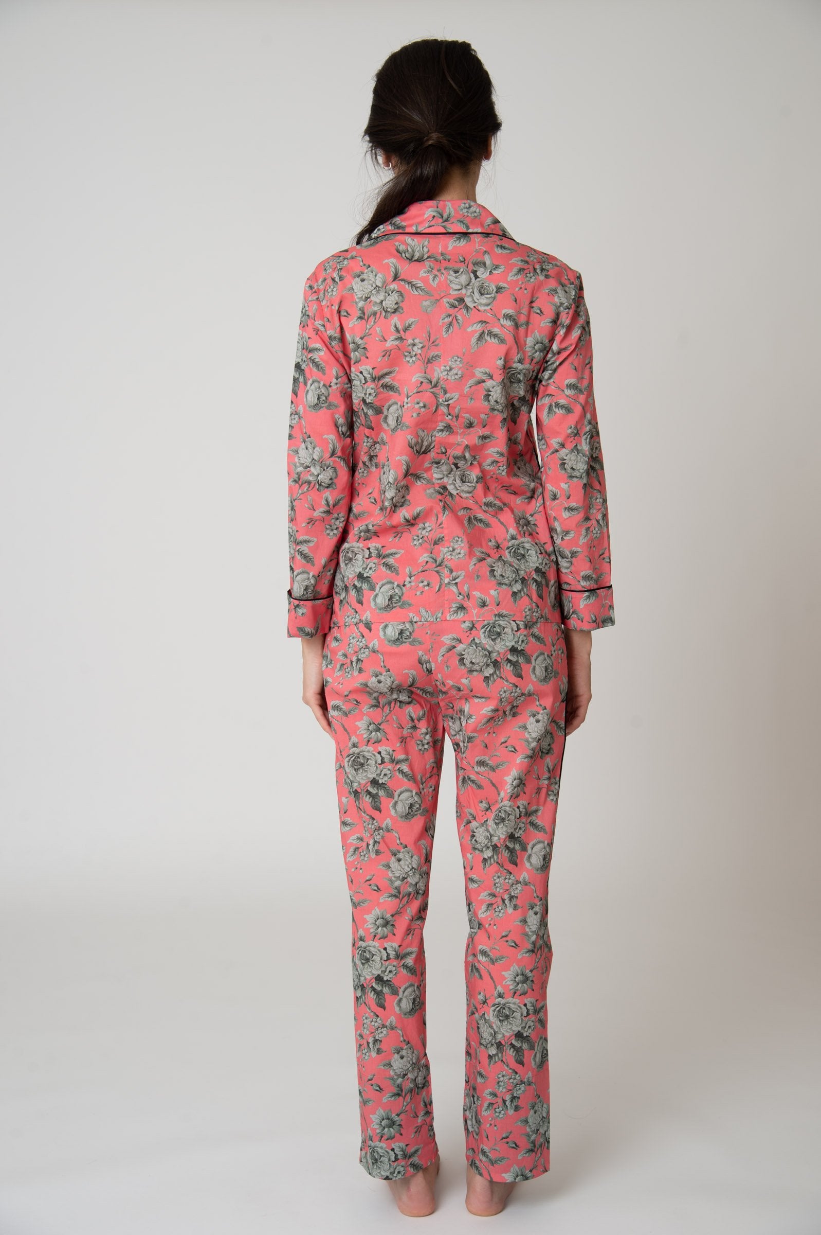 Katro Broad Beach Cotton Pajama Set Pink Graceful