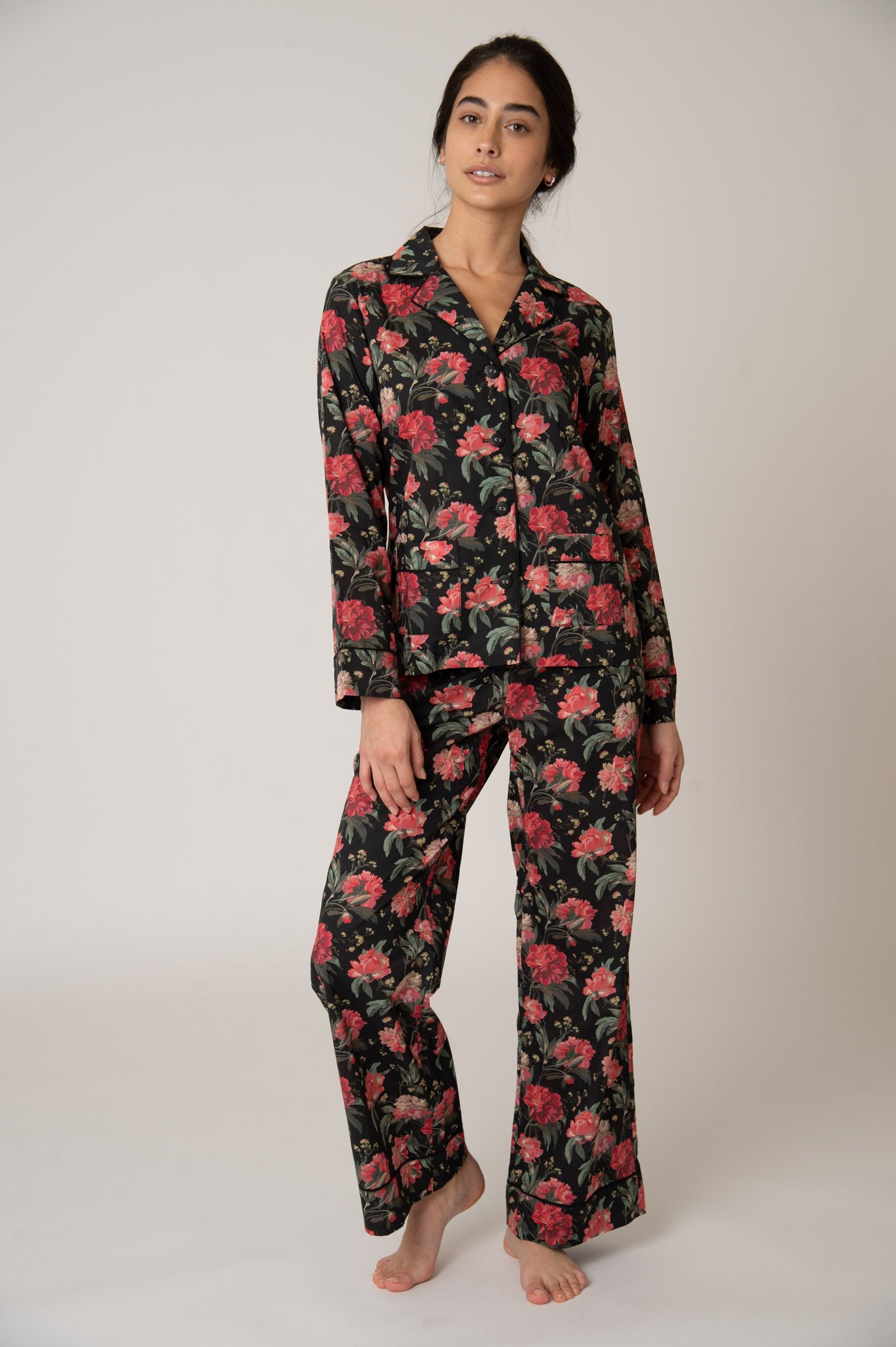 Katro Colony Cotton Pajama Set Decadent Blooms