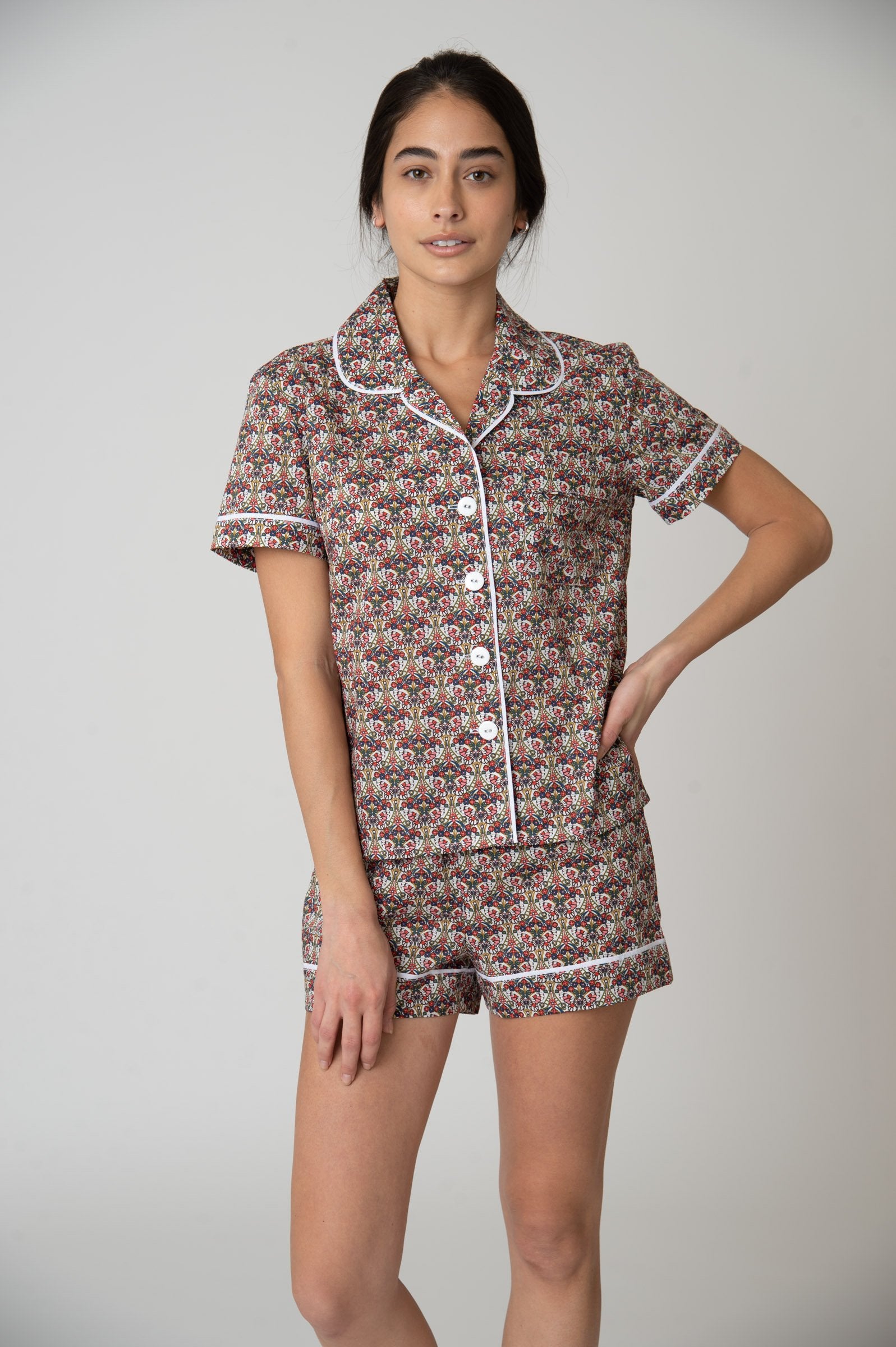 Katro Latigo Pajama Shorts Set Morris Butterfly