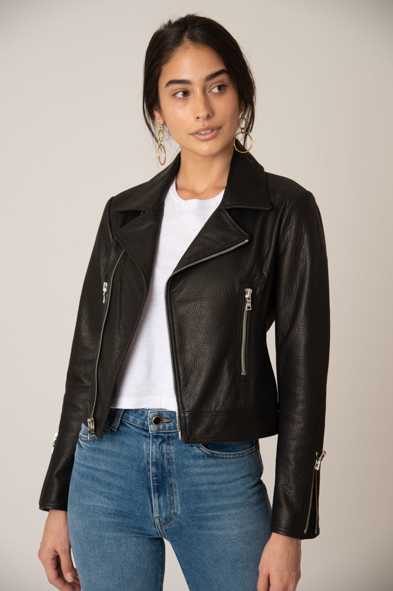 Katro Laurel Canyon Leather Jacket Black Cherry Blossom