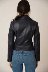Katro Laurel Canyon Leather Jacket Navy